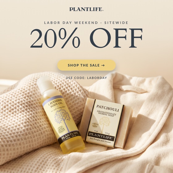 Labor Day weekend ad, 20% off sitewide, light version